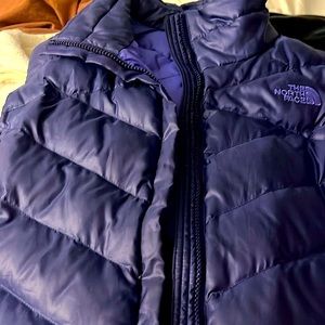 Purple north face vest down